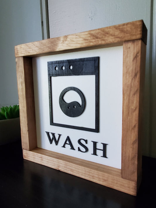Wash 3D laundry sign