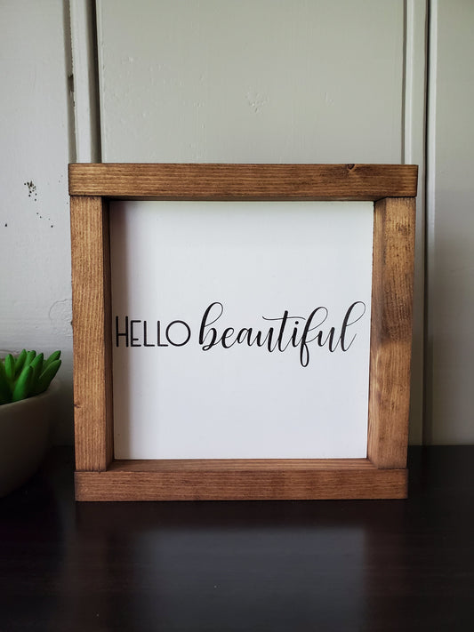 Hello Beautiful -Bathroom sign