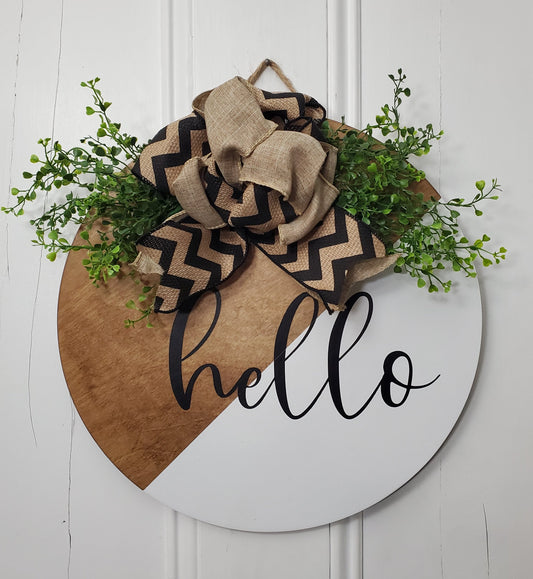 14" Hello door hanger