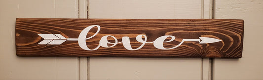 Love arrow wood sign