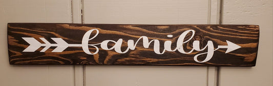 Family arrow wood sign