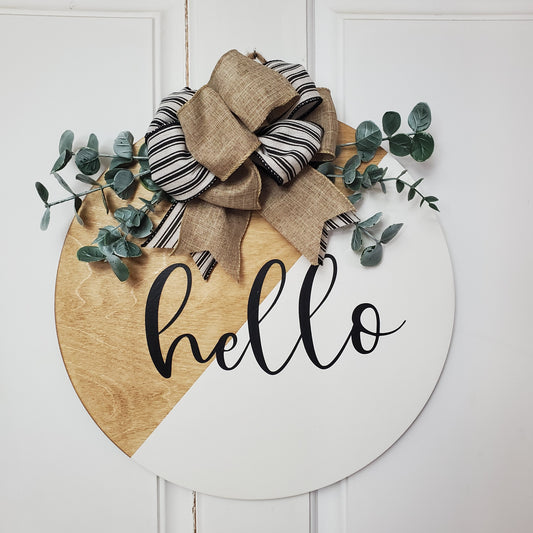 14" Hello door hanger
