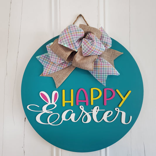 14" 3D Happy Easter -Teal