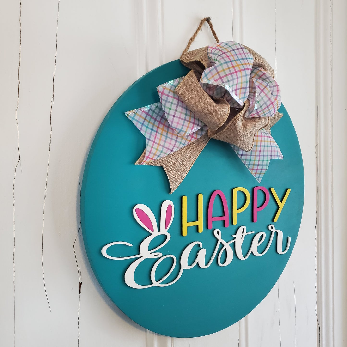 14" 3D Happy Easter -Teal