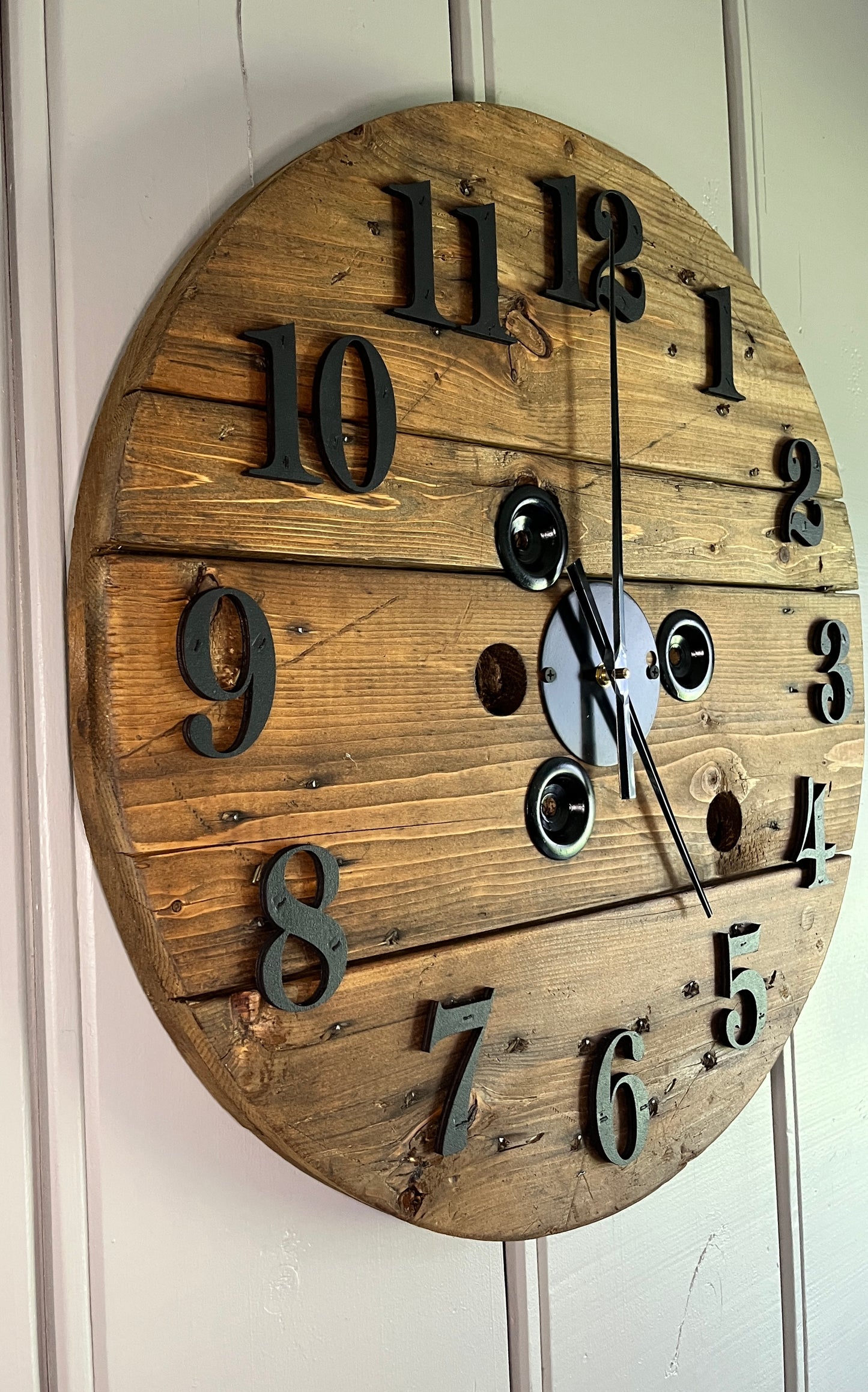 23" 3D Spool Clock -Early American