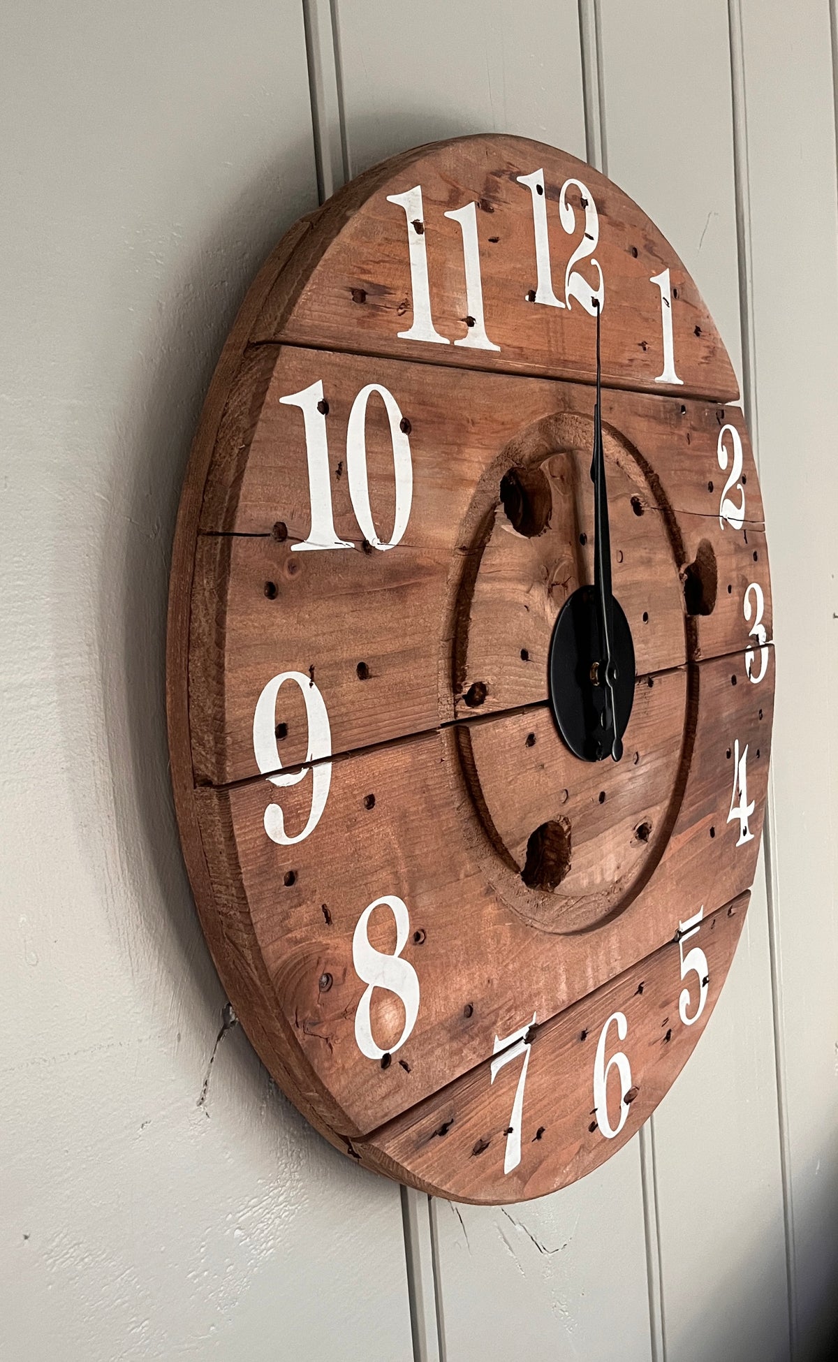 24" Spool clock Stained Walnut