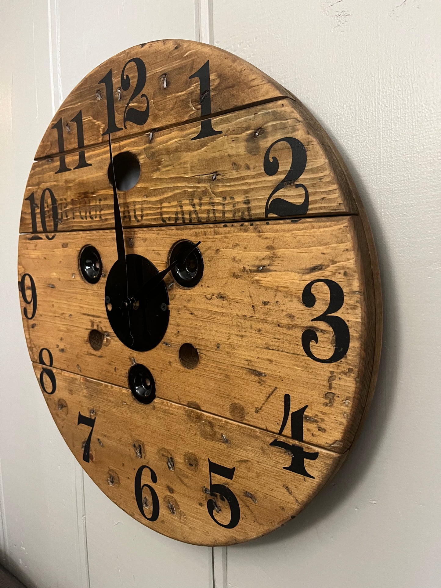 20" Spool clock - Golden Oak