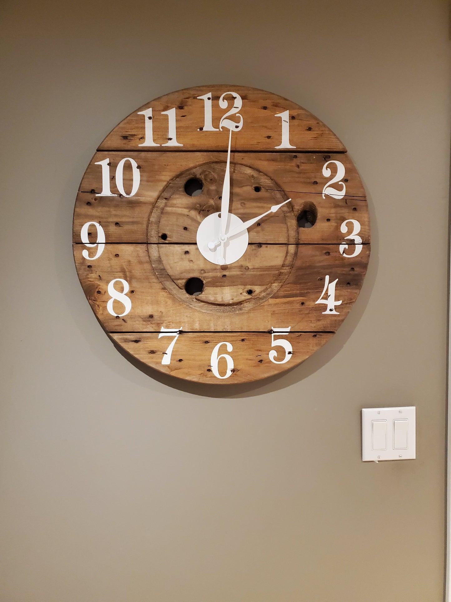 24" Spool clock Stained Walnut