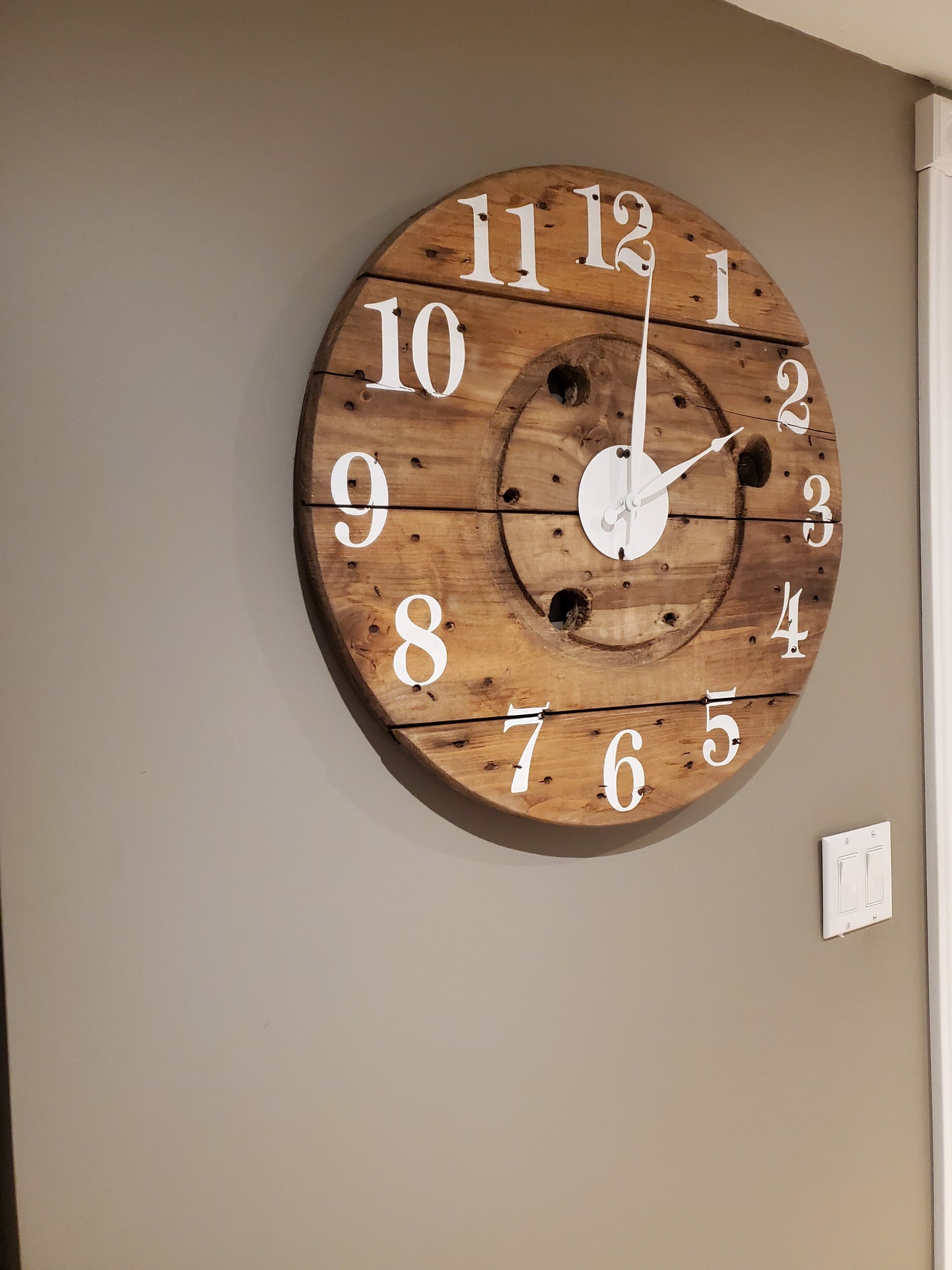 24" Spool clock Stained Walnut