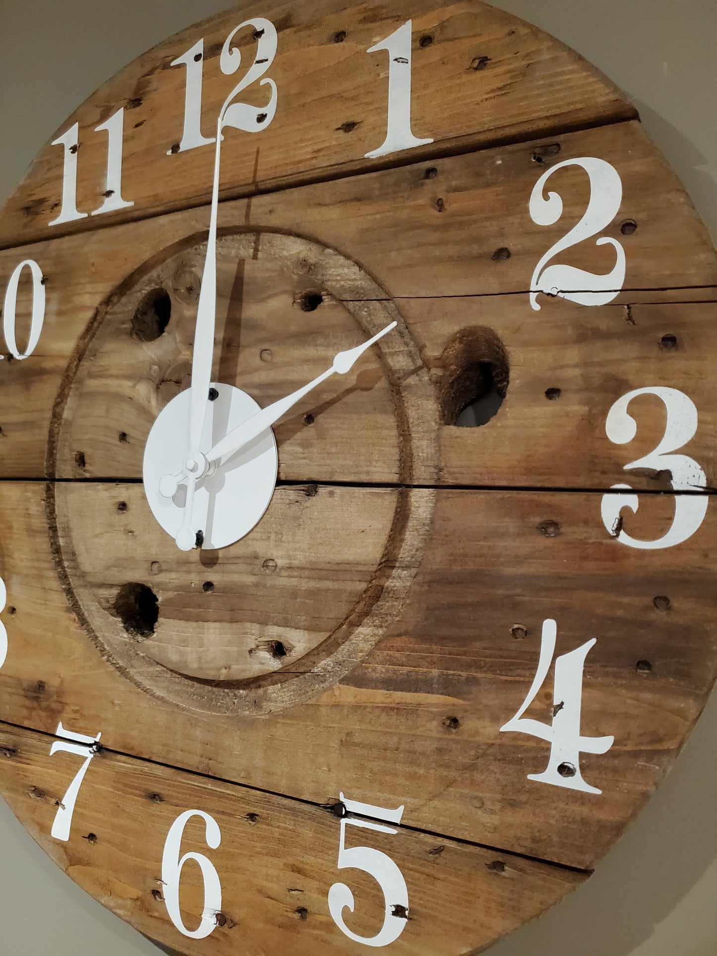 24" Spool clock Stained Walnut