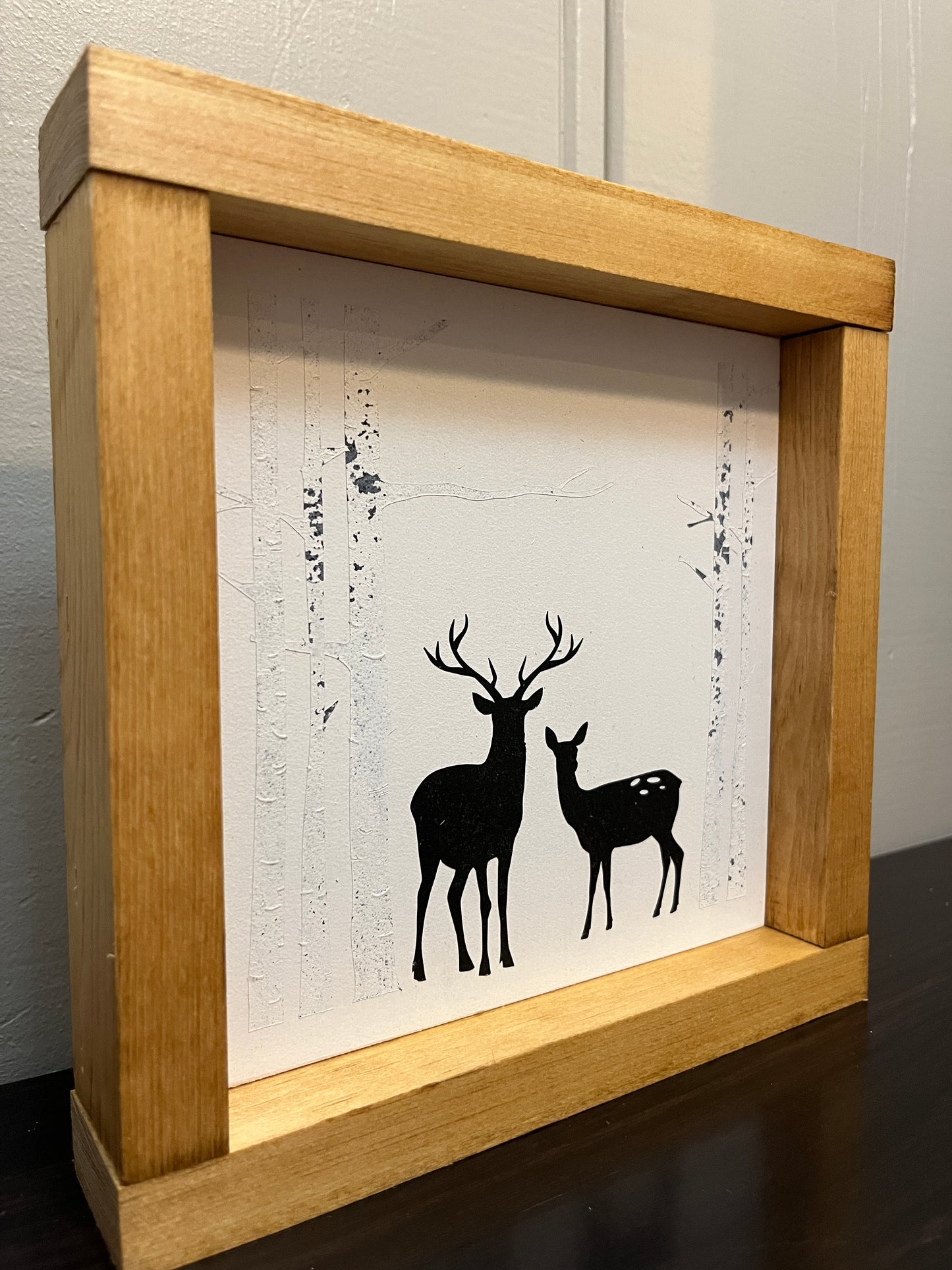 Christmas Deer-Birch trees 8"
