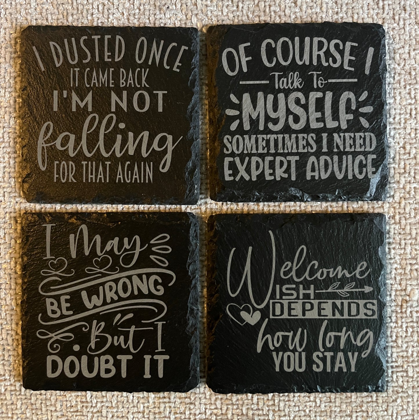 Slate Coaster bundle -I dusted once, I may be wrong, set of 4
