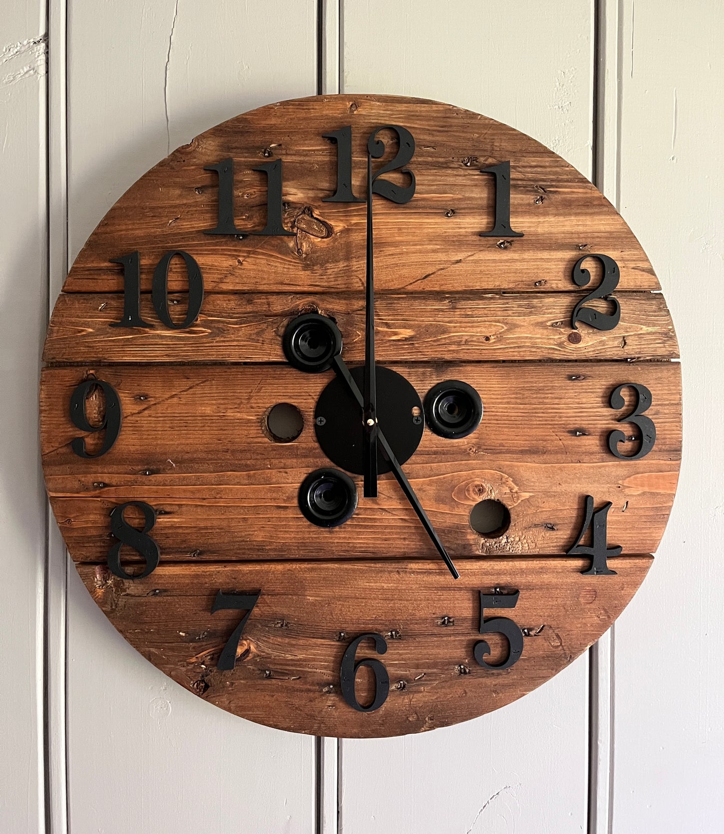 23" 3D Spool Clock -Early American