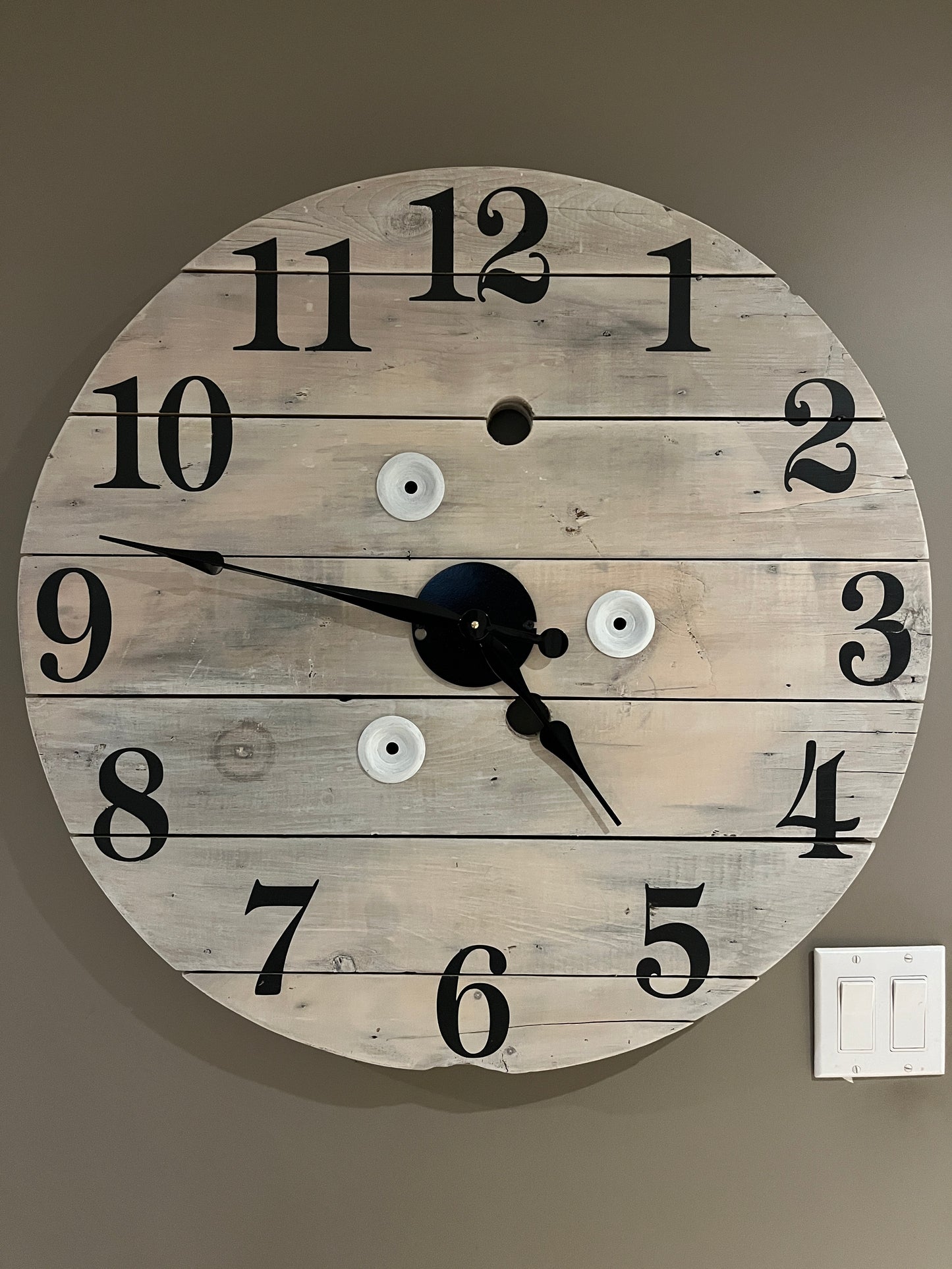 30" Indoor/Outdoor White washed Clock1