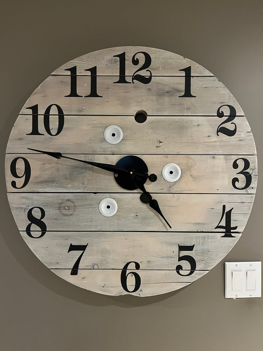 30" Indoor/Outdoor White washed Clock1
