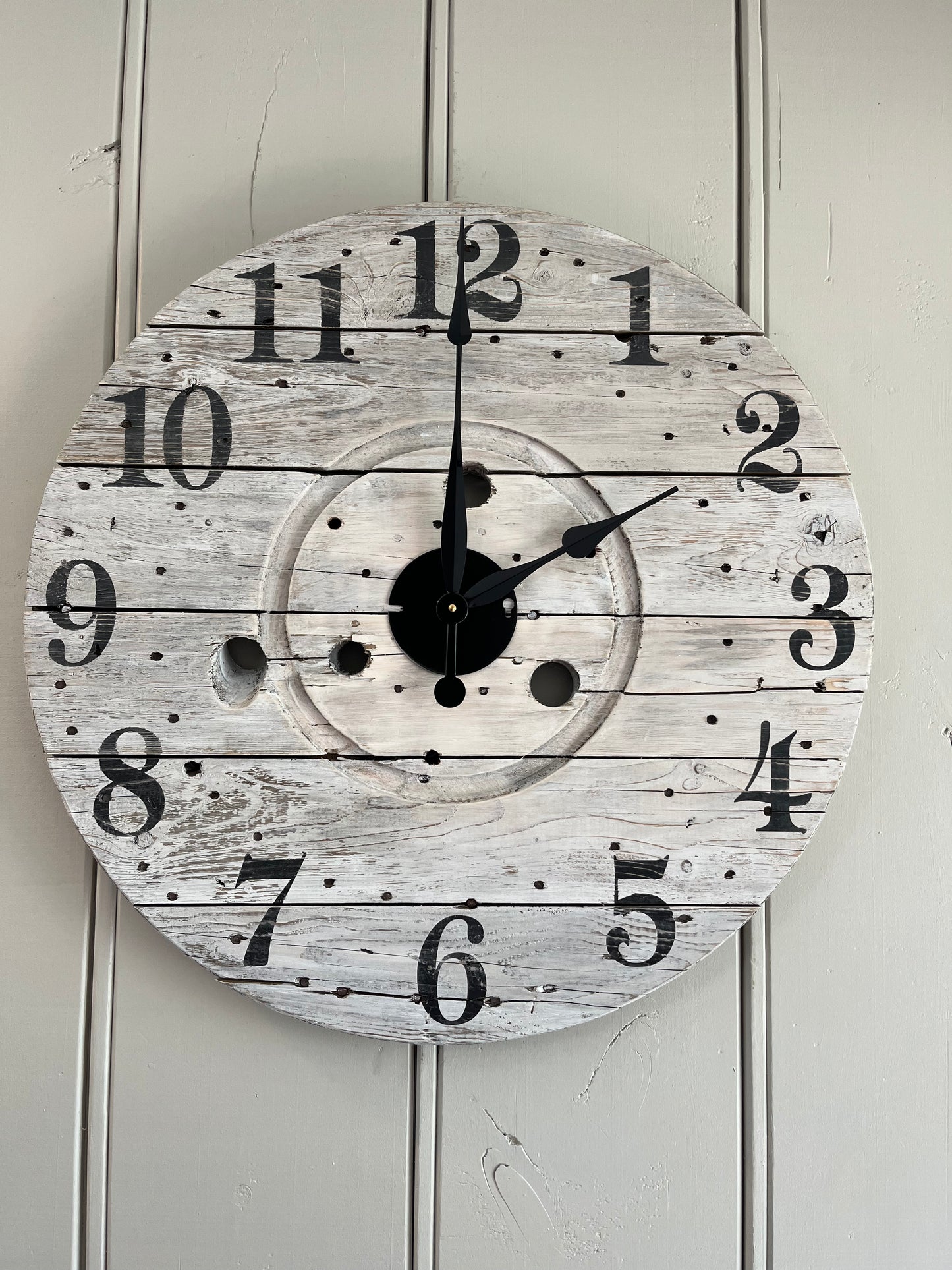 26" Indoor/Outdoor White washed Clock
