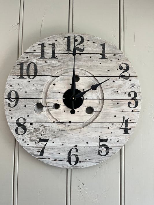 26" Indoor/Outdoor White washed Clock