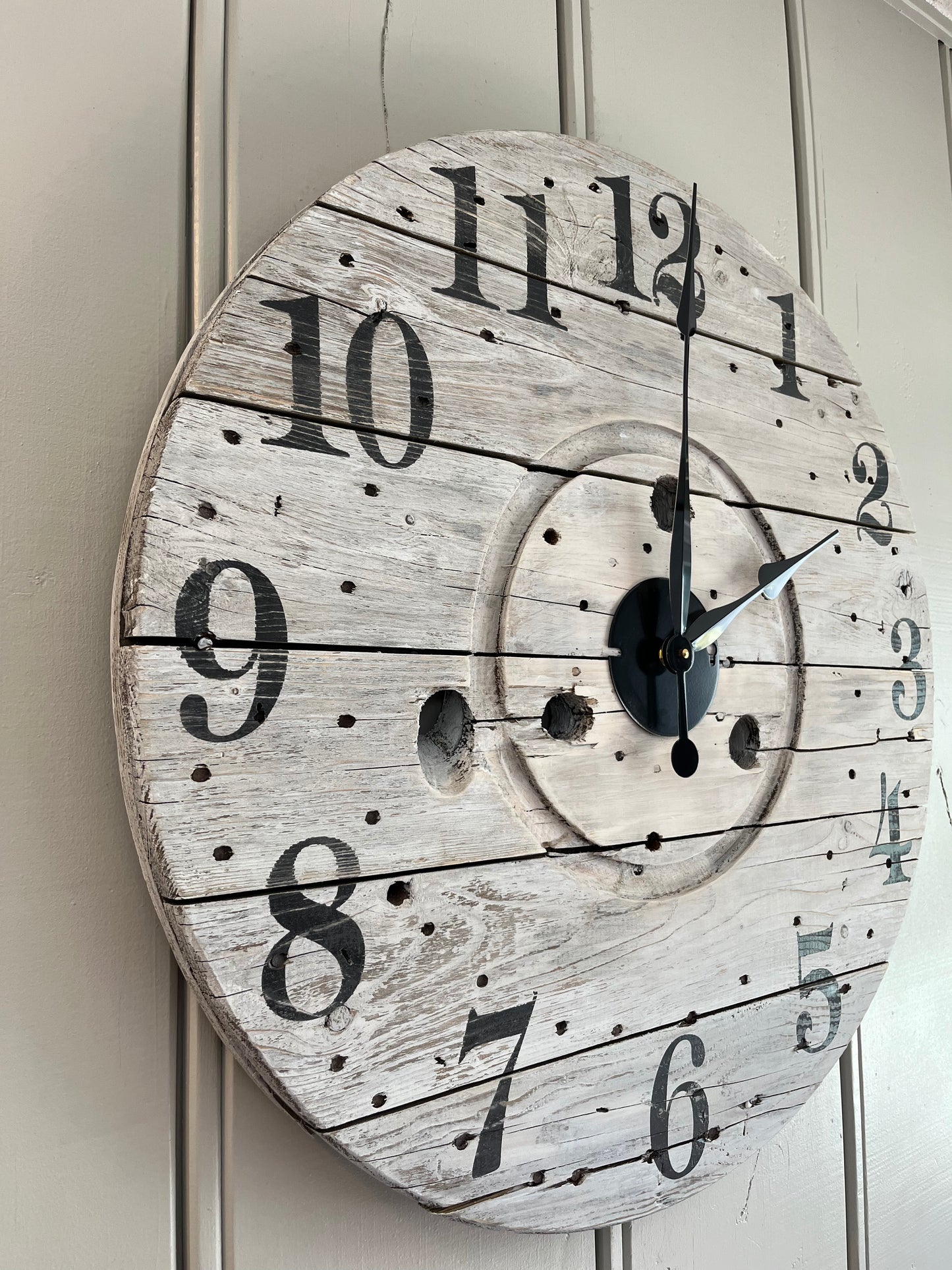 26" Indoor/Outdoor White washed Clock
