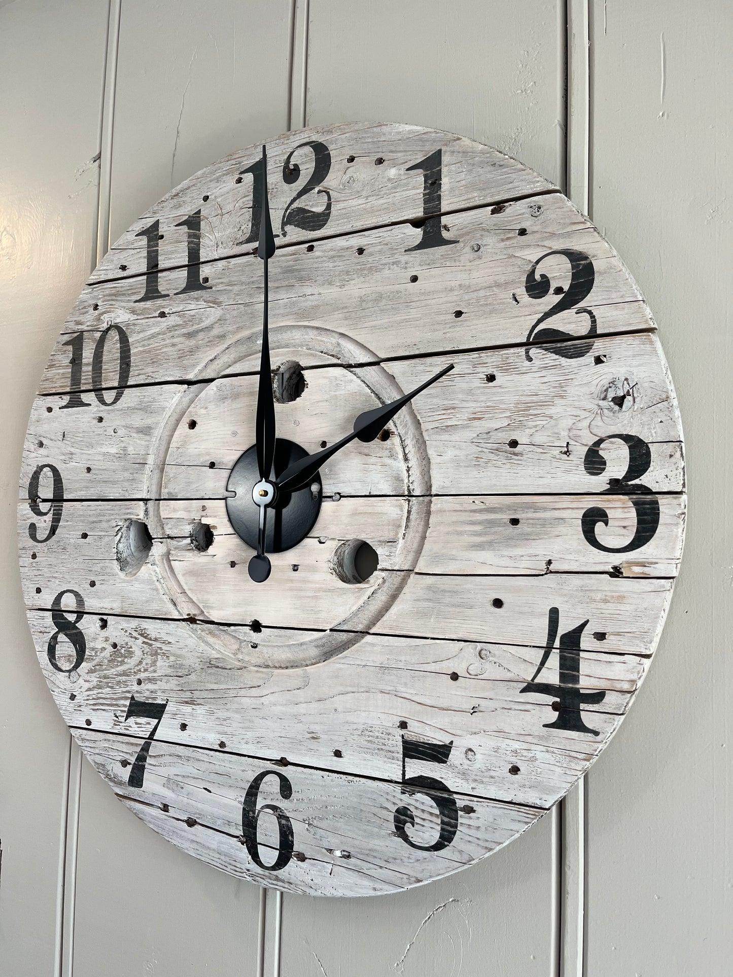 26" Indoor/Outdoor White washed Clock
