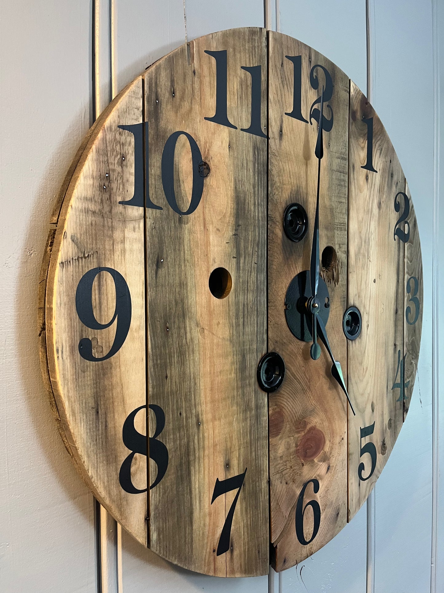 30" Spool Clock - Natural