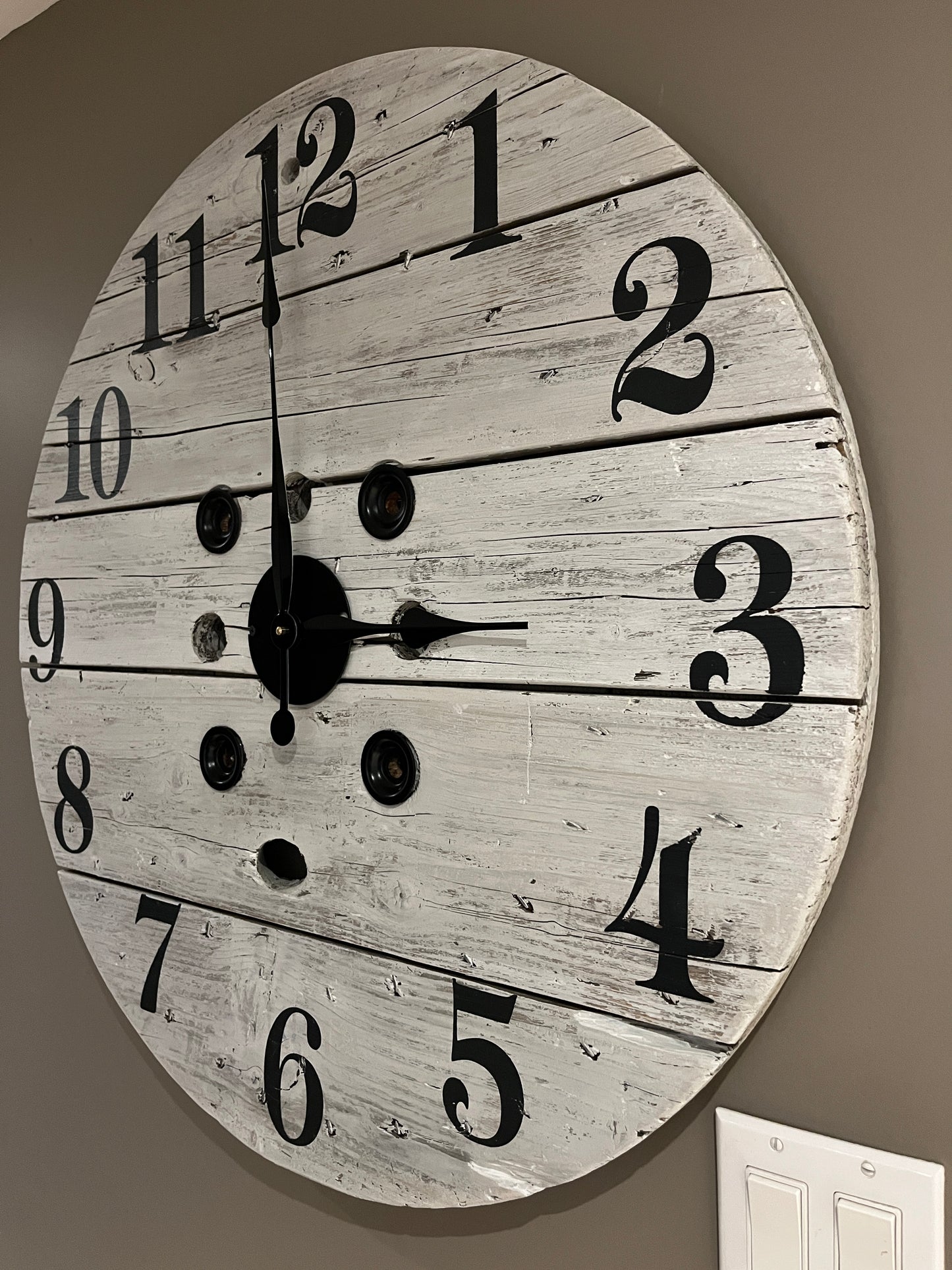30" Indoor/Outdoor White washed Clock2