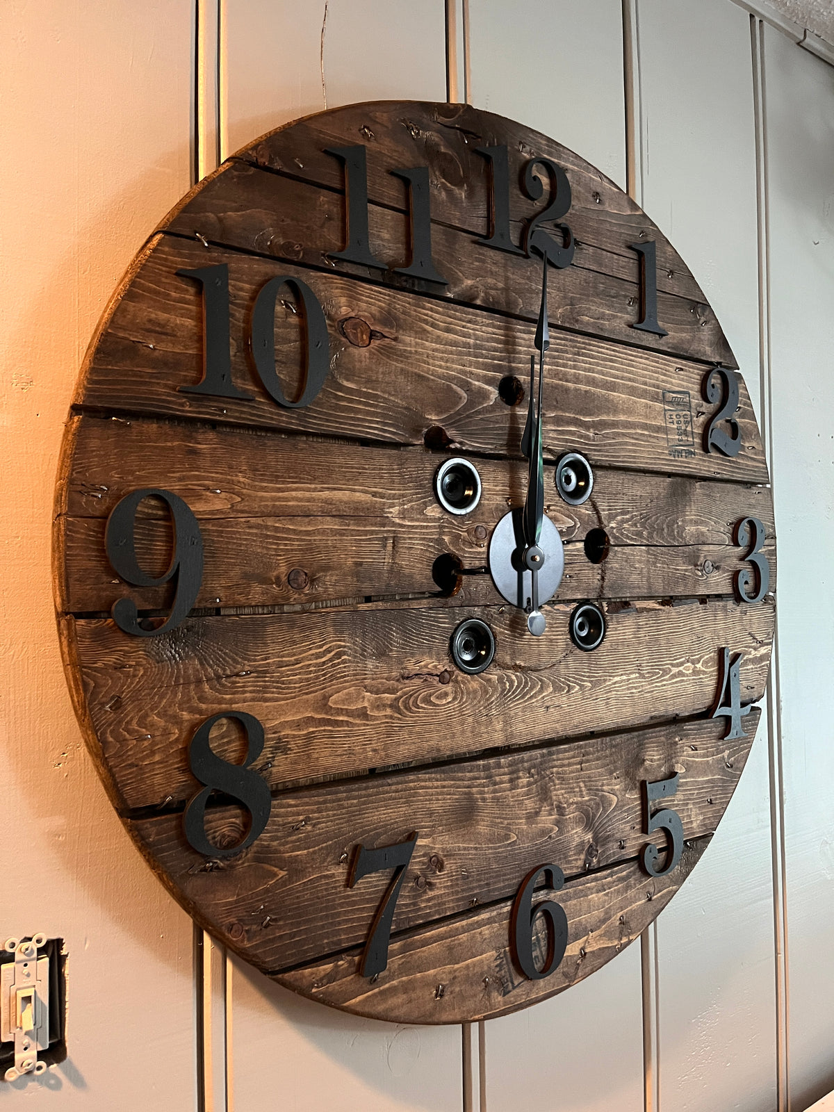 35" 3D Indoor Spool Clock - Provincial