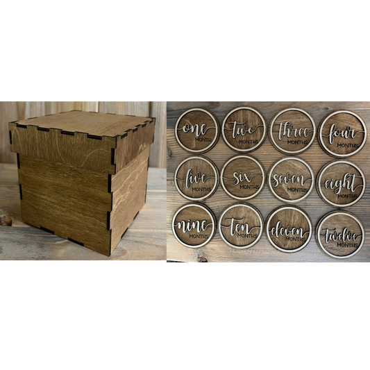 3D Baby Milestones circles and Box