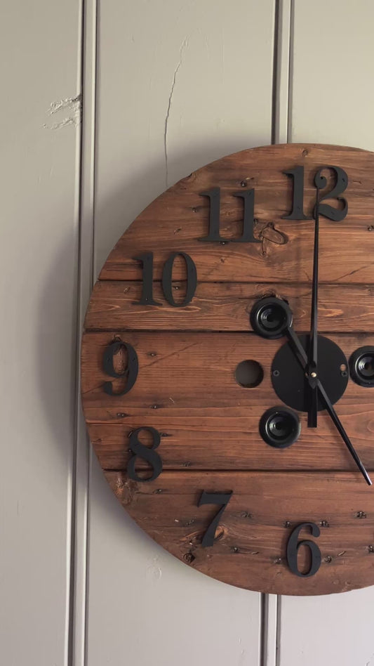 23" 3D Spool Clock -Early American